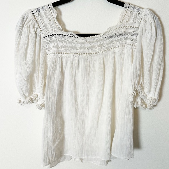 Doen Anneth Blouse Top Salt Cream Lace Medium - Picture 5 of 11
